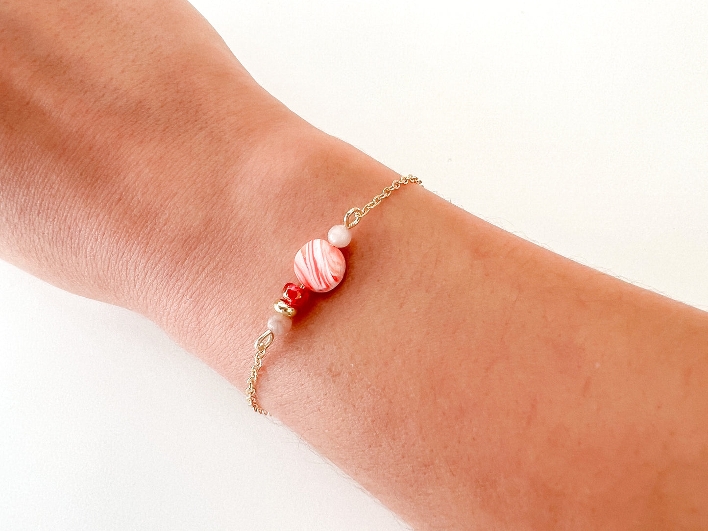 Pulsera Marmolado Rojo