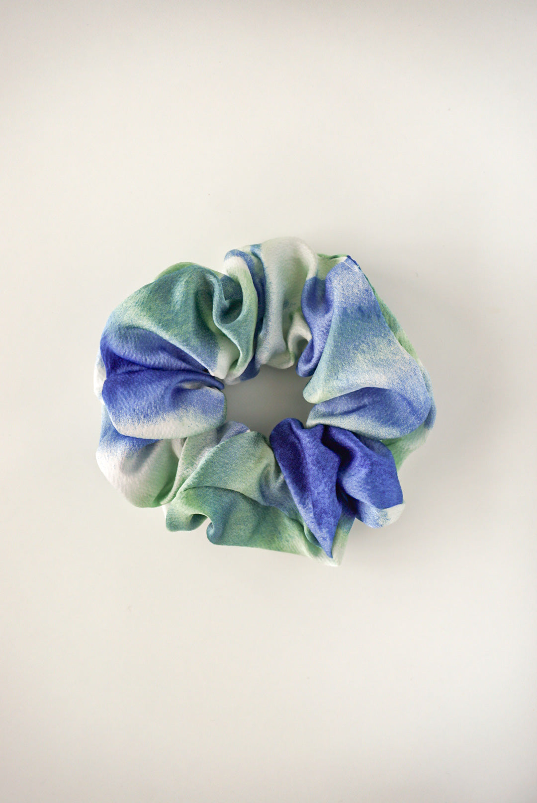 Scrunchie Tie Dye Verde-Azul Satin