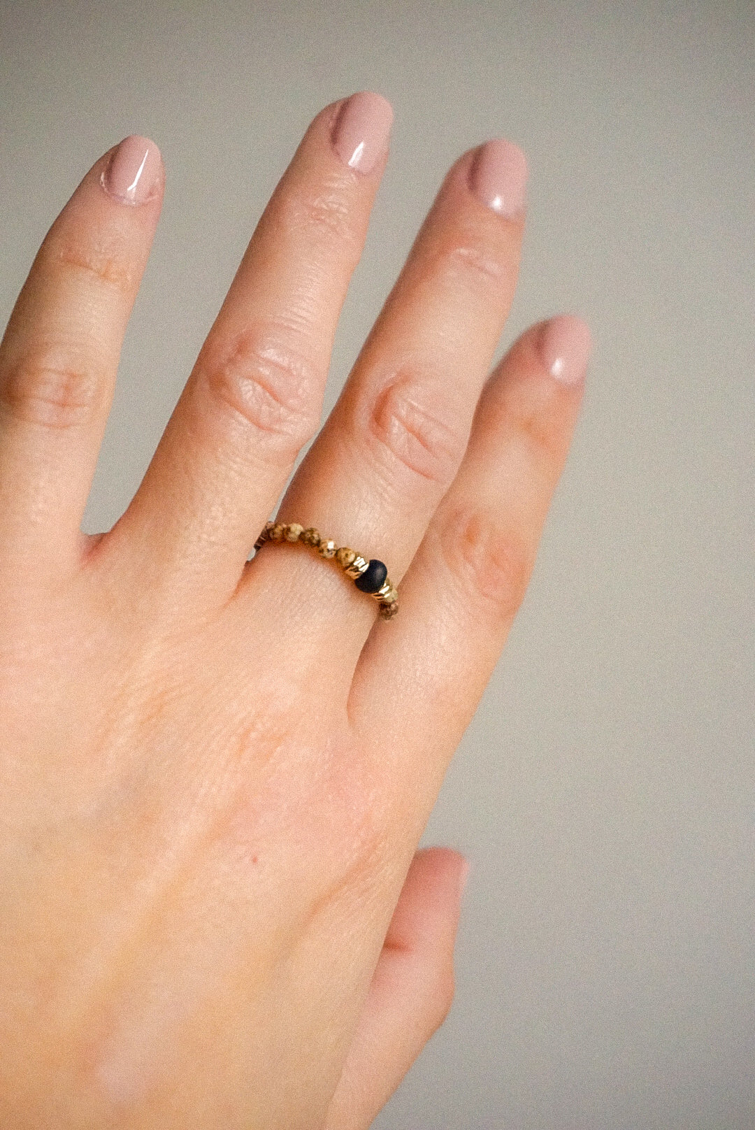 Anillo Jaspe y Cristal