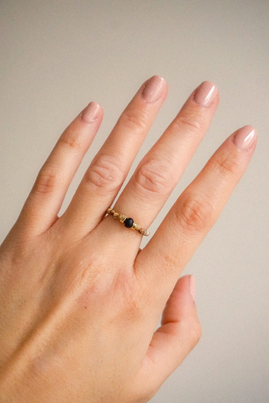 Anillo Jaspe y Cristal