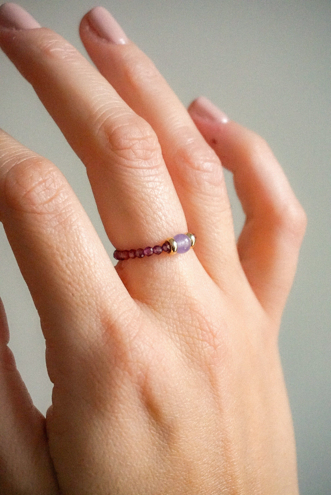 Anillo Granate y Amatista