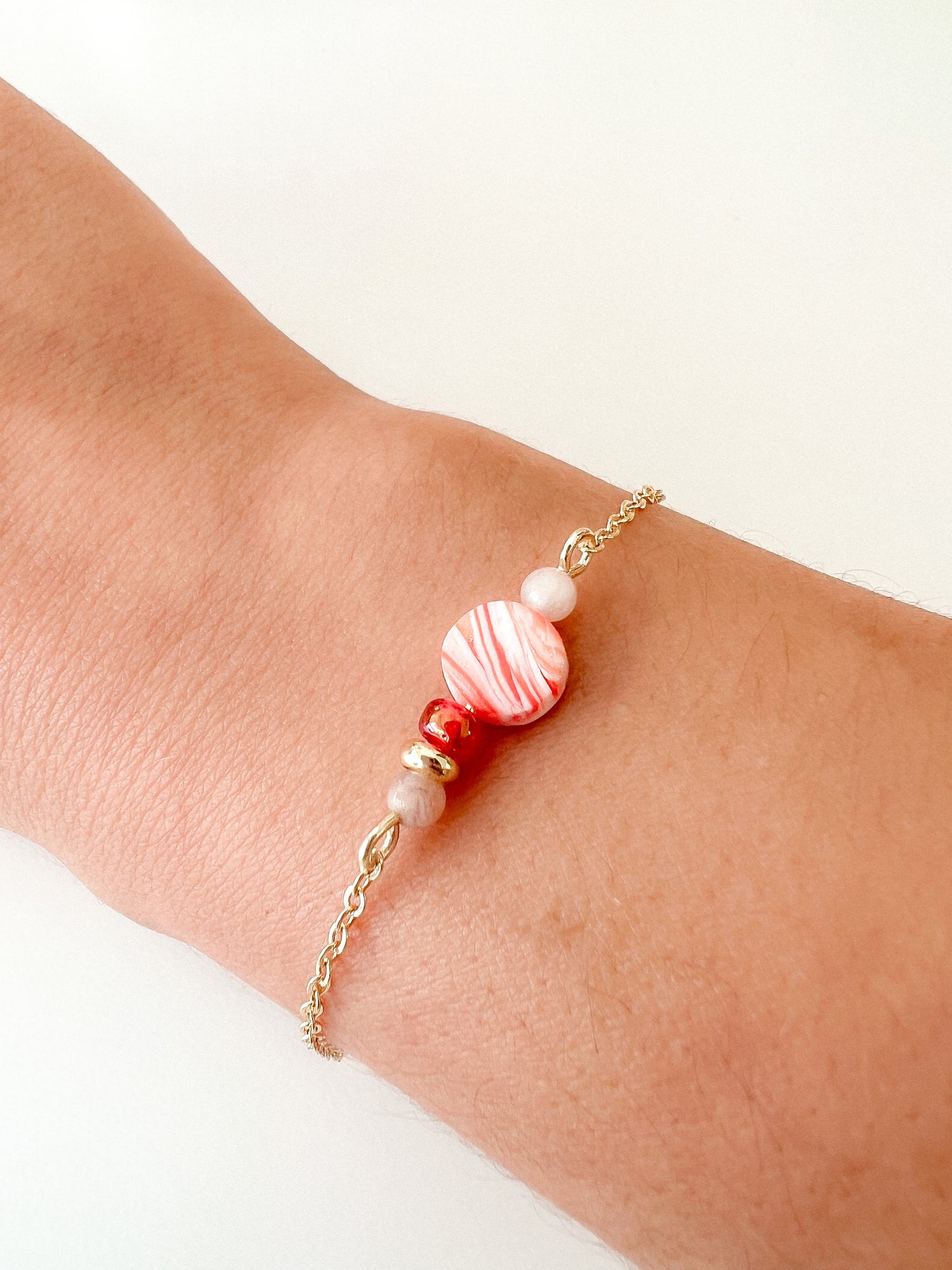 Pulsera Marmolado Rojo