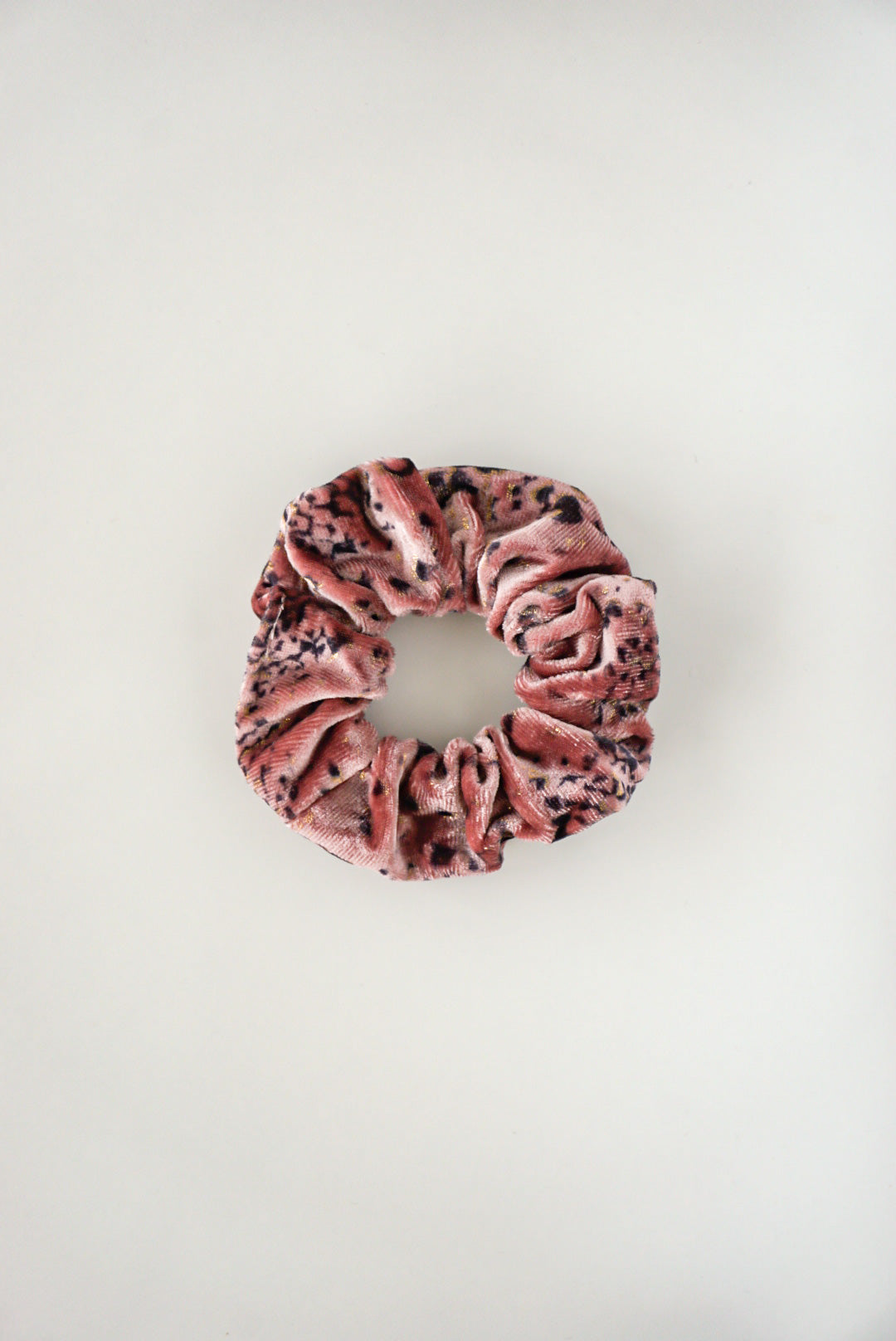 Scrunchie Terciopelo Rosa Estampado