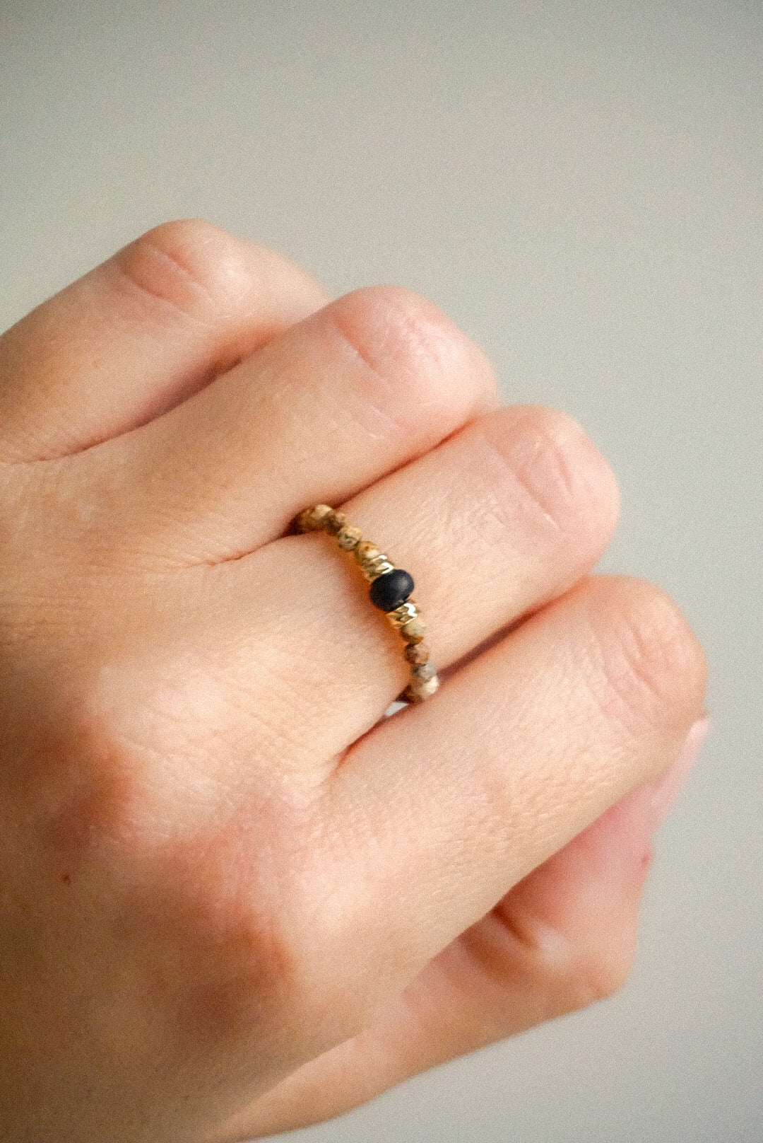 Anillo Jaspe y Cristal