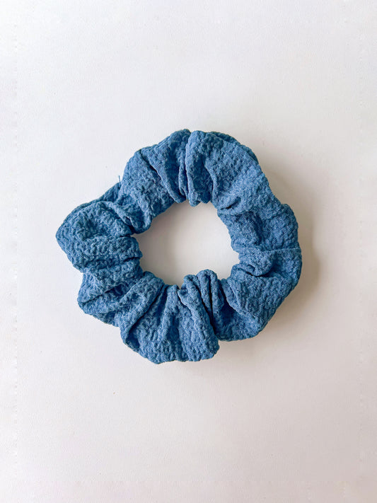 Scrunchie Textura Azul Oscuro