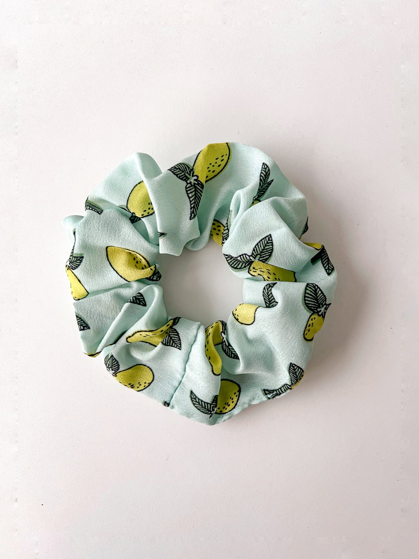 Scrunchie Limones Azul Amarillo